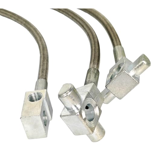 EZROAD 3X Front Rear Extended Stainless Steel Brake Line 89340S 89335S Compatible with Chevrolet C20 K10 K20 K5 Blazer Compatible with GMC C15 C25 K15 K25 Jimmy Suburban 19711991 Pickup Truck SUV - Image 3