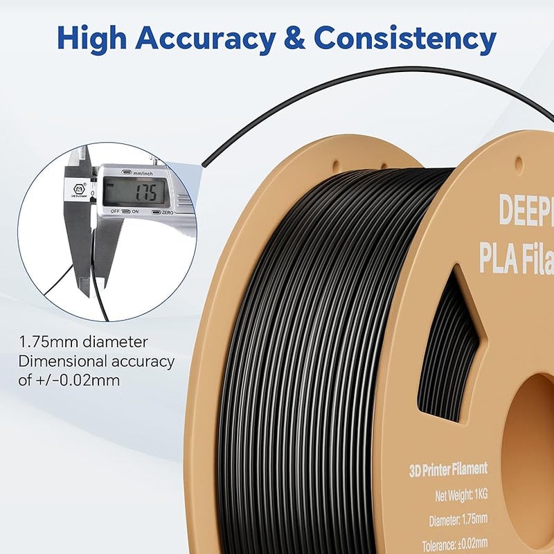 DEEPLEE PLA Filament 1.75mm 3D Printer Filament, 1kg White - Image 3