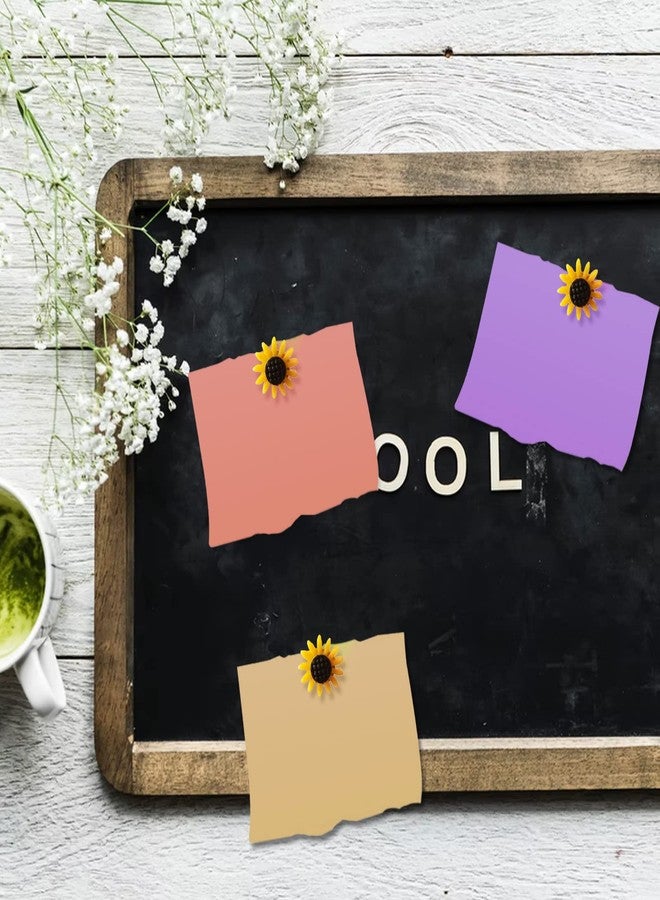 Siutaga 40 PCS Sunflower Push Pins Thumb Tack Cork Flower Cork Board Tacks for Photos Board Wall Maps Décor Office - Image 4