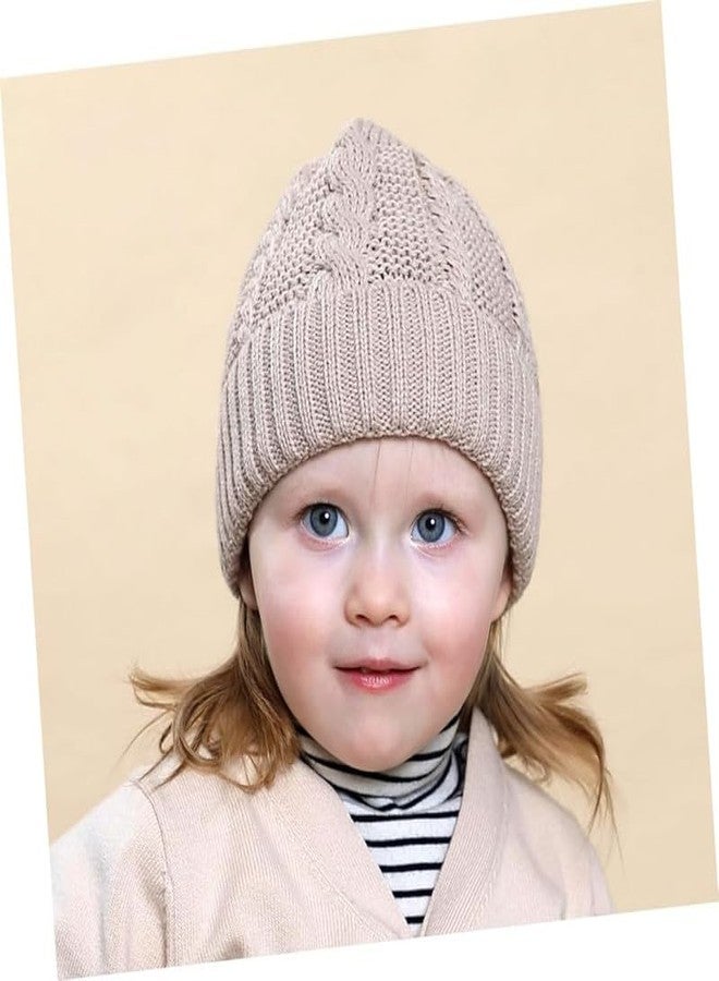 Richmen Baby Beanie Hat, Cute Cat Warm Toddlers Winter Hat, Double Pom Pom Beanies for Boys & Girls Woolen Knitted Cap (Brown) - Image 3