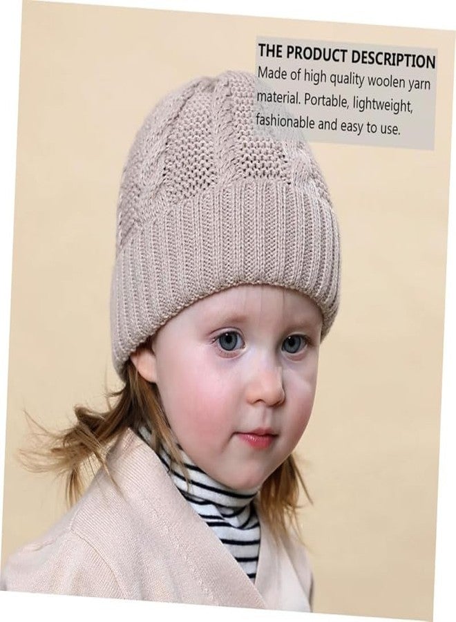 Richmen Baby Beanie Hat, Cute Cat Warm Toddlers Winter Hat, Double Pom Pom Beanies for Boys & Girls Woolen Knitted Cap (Brown) - Image 4