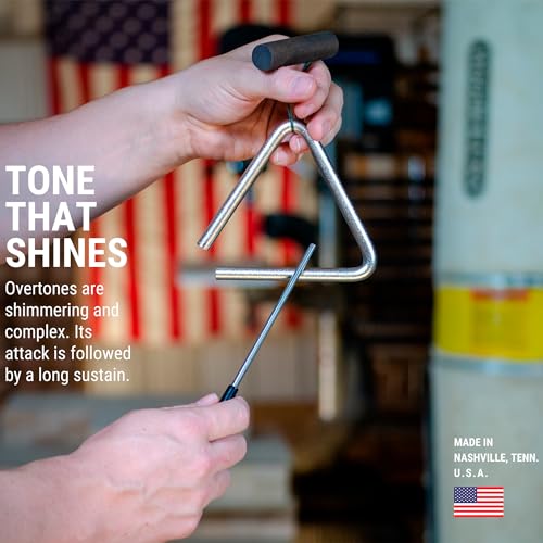 TreeWorks Chimes 4" Triangle Percussion Musical Instrument — MADE IN U.S.A. — with Beater/Striker and Holder, Professional Studio-Grade - Image 2