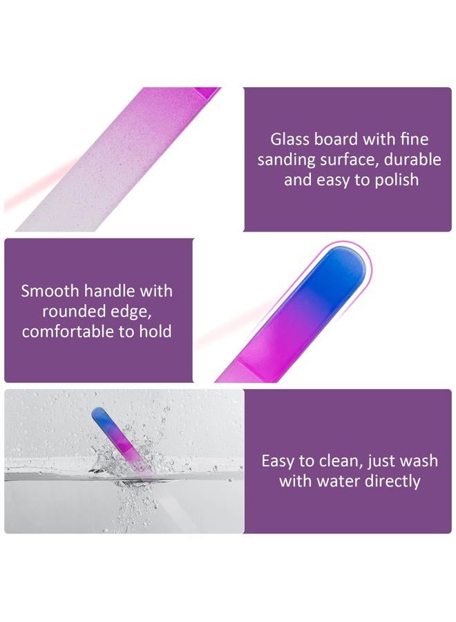 EAONE Crystal Glass Nail File with Case 3 Pack, Double-Sided Etched Fingernail Files for Natural Nails Professional Footnail Care Tool, Stocking Stuffers for Women Girls Gifts - Image 3