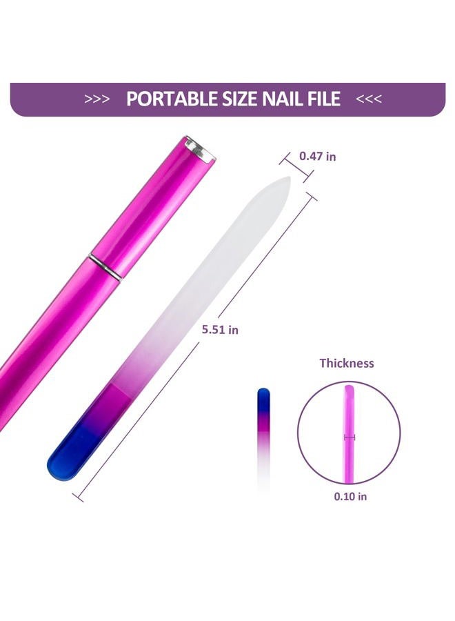 EAONE Crystal Glass Nail File with Case 3 Pack, Double-Sided Etched Fingernail Files for Natural Nails Professional Footnail Care Tool, Stocking Stuffers for Women Girls Gifts - Image 2