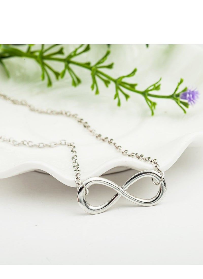 EHOME - Horizontal 8 Character Necklace Female Personality Simple Letter Name Necklace Sterling Silver Digital Necklace Girl Jewelry - Image 1