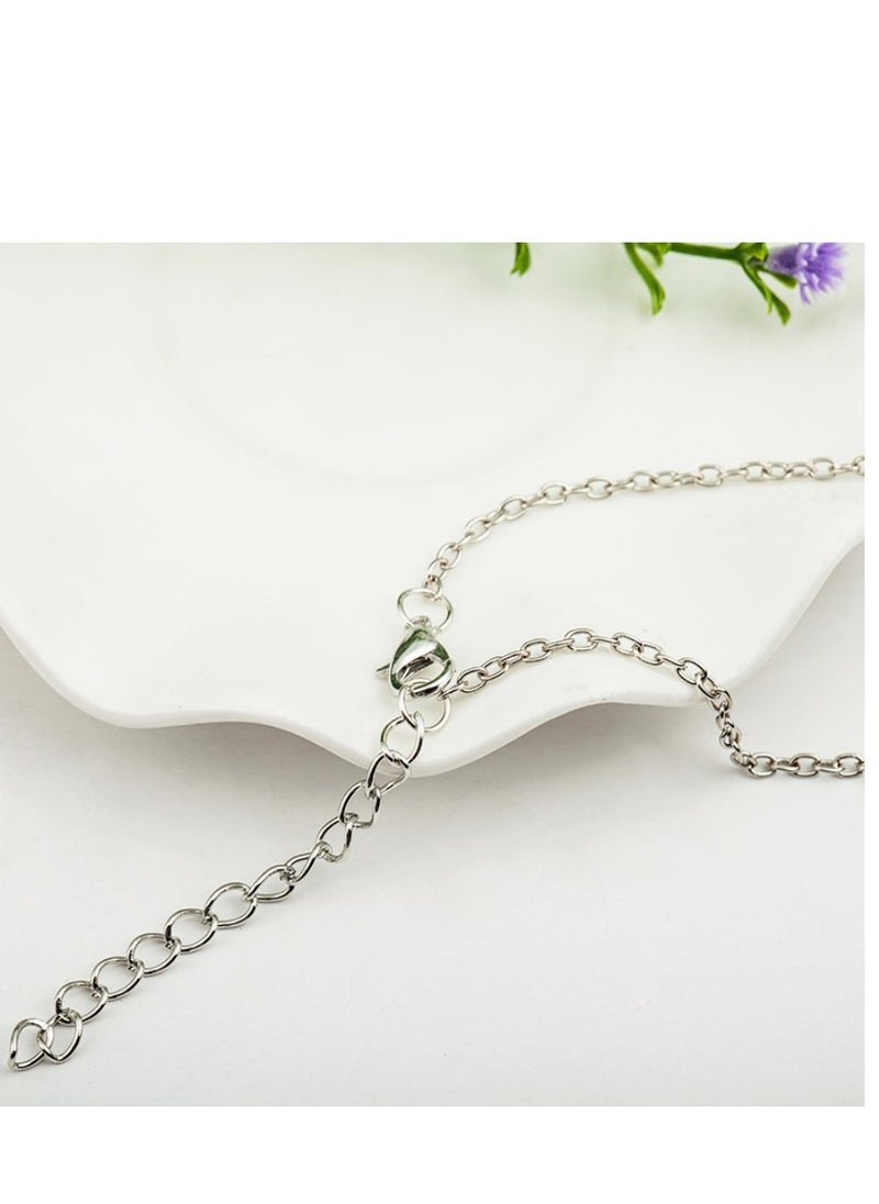 EHOME - Horizontal 8 Character Necklace Female Personality Simple Letter Name Necklace Sterling Silver Digital Necklace Girl Jewelry - Image 1