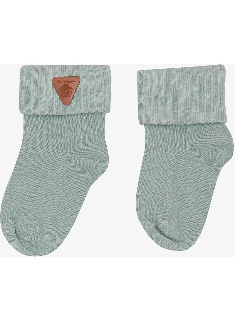 Katamino Baby Boy Socks Embroidered 0-18 Months, Mint Green  - Image 1