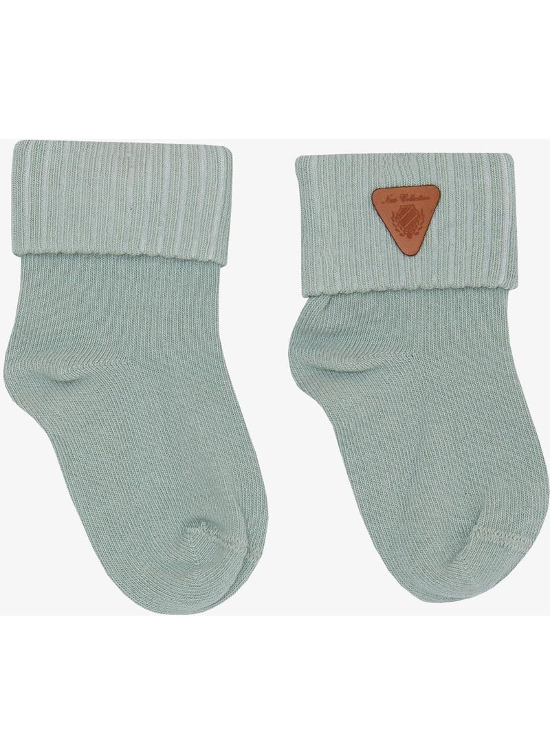 Katamino Baby Boy Socks Embroidered 0-18 Months, Mint Green  - Image 2