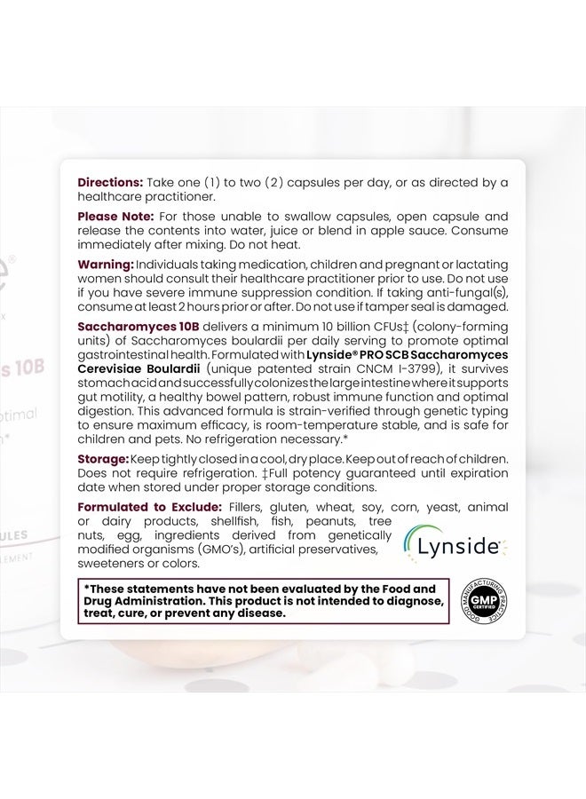 Pure Therapro Rx Saccharomyces 10B - Saccharomyces Boulardii, 10 Billion CFU Per Serving, Patented Strain: Lynside CNCM I-3799, Probiotic Capsules, Probiotics for Men and Women - 60 Count - Image 3
