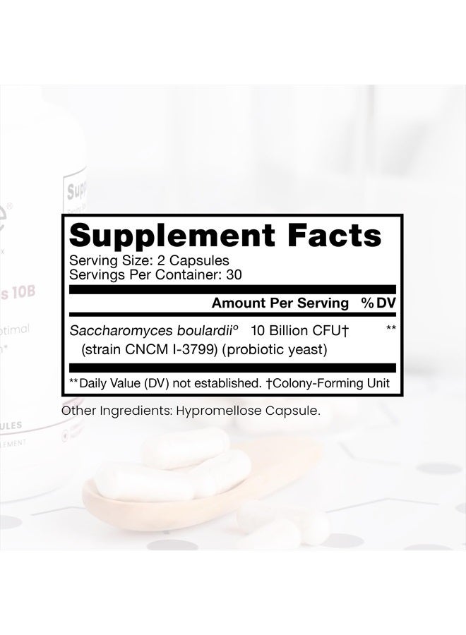 Pure Therapro Rx Saccharomyces 10B - Saccharomyces Boulardii, 10 Billion CFU Per Serving, Patented Strain: Lynside CNCM I-3799, Probiotic Capsules, Probiotics for Men and Women - 60 Count - Image 2