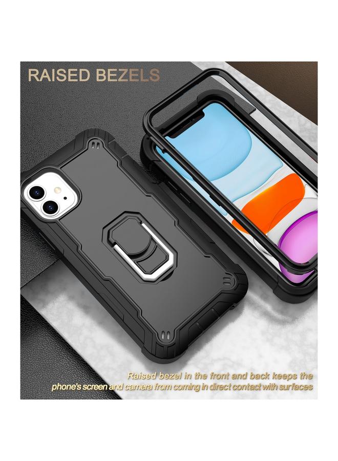 اس-توب جراب لهاتف iPhone 11 PC + جراب مطاطي مقاوم للصدمات بثلاث طبقات مع حامل دوار - Image 2