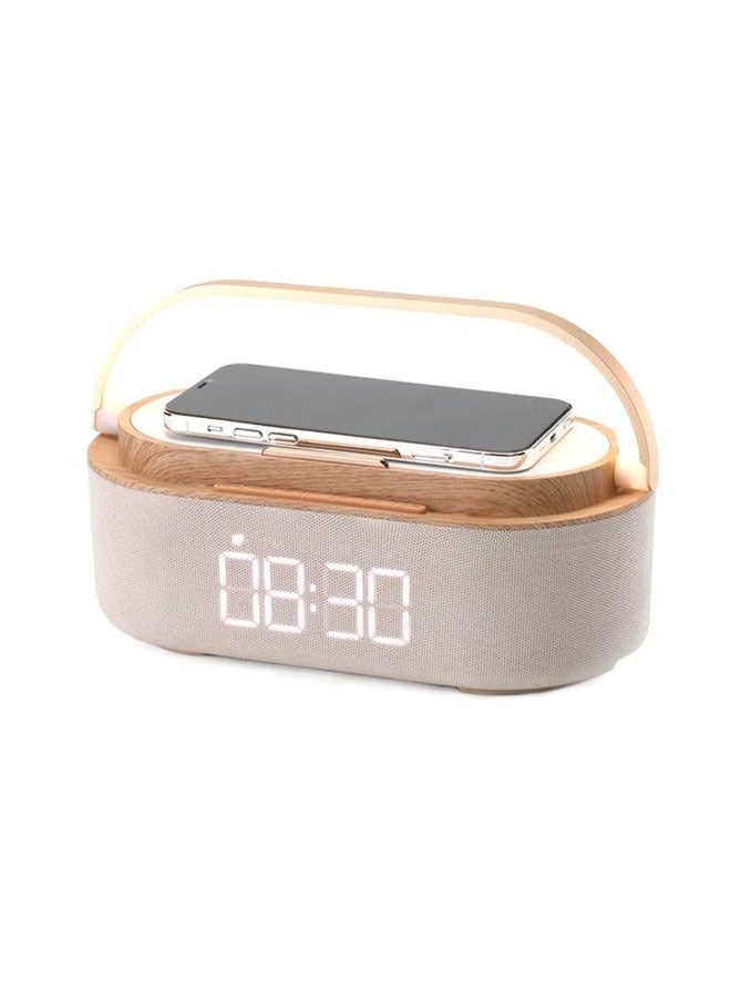 Digital Clock Alarm Clock with Bluetooth Speaker, Night Light, Wireless Charger, Dual Speakers, Adjustable Loud Alarm Sound, Snooze, Dimmable LED Display - Image 1