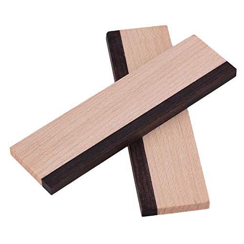 Mxfans Maple and Ebony Mountain Dobro Guitar Spider Bridge Saddle 70x20mm Pack of 2 - Image 2