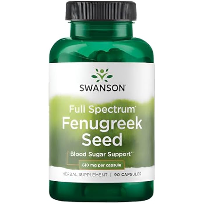 Swanson Full Specturm Fenugreek Seed - Herbal Supplement - (610 Milligrams 90 Capsules) - Image 1