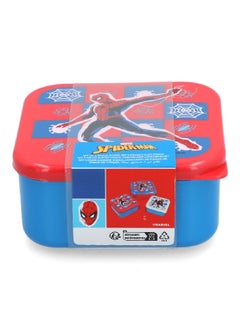 STOR 3-Piece Spiderman Theme Square Shaped Plastic Nesting Snack Box Set Multicolour 6 x 12 x 12 cm  - Image 1