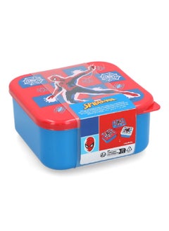 STOR 3-Piece Spiderman Theme Square Shaped Plastic Nesting Snack Box Set Multicolour 6 x 12 x 12 cm  - Image 3