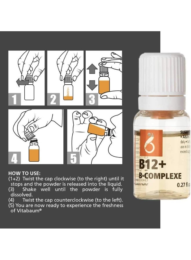 BodyBoost Vitamin B + B Complex Vials, with 8 B Vitamins, Wild Berry, 12 Count - Image 4