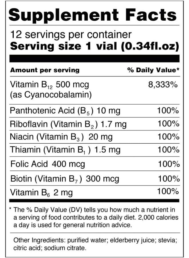 BodyBoost Vitamin B + B Complex Vials, with 8 B Vitamins, Wild Berry, 12 Count - Image 5