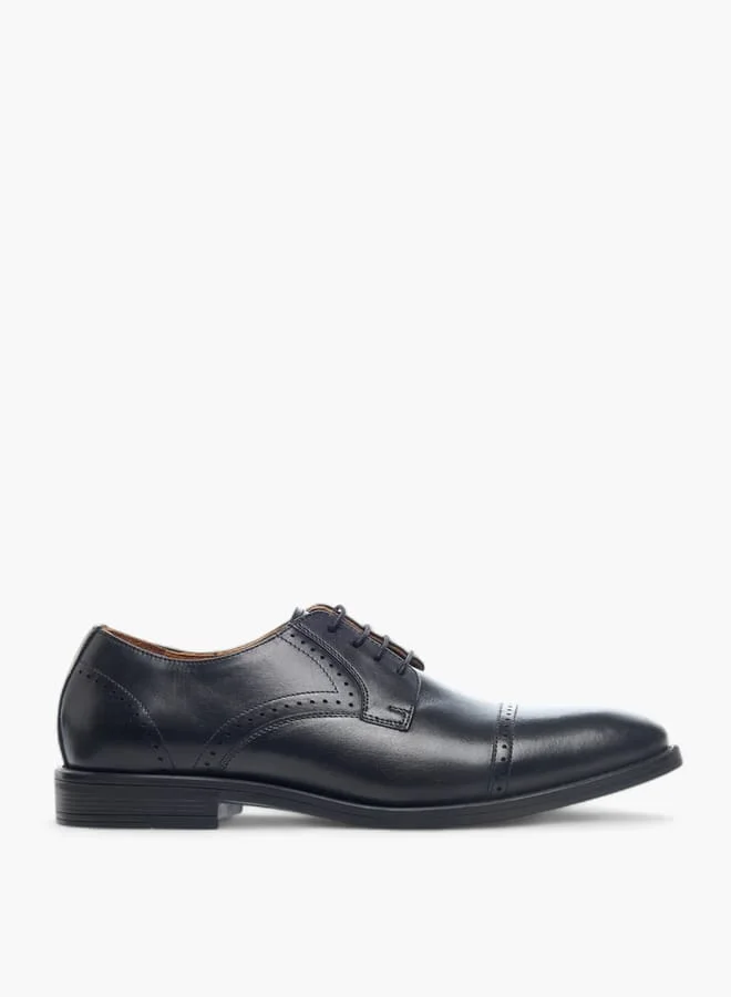 DUCHINI Mens Solid Lace-Up Derby Shoes