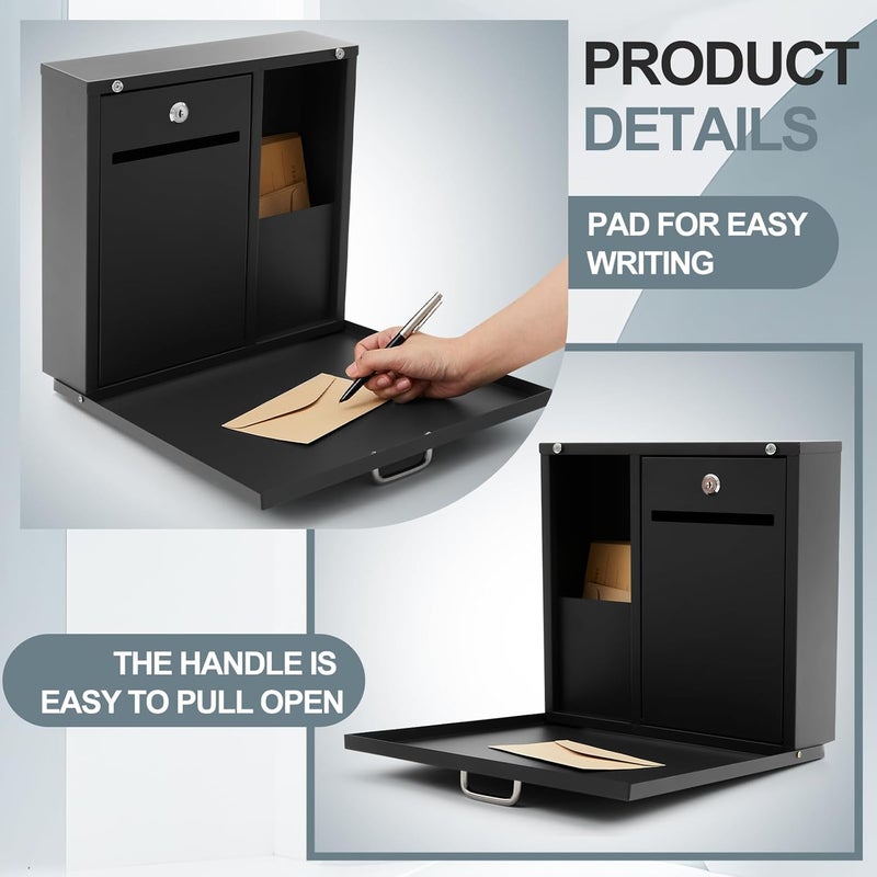 Canchiing After Hours Drop Collection Boxes 16" x 13" x 4" Standard Night Box with Lock and Key, Items Key Document Collected Mailbox for Auto Shop Repair Service Apartments Offices Outside Businesses - Image 3