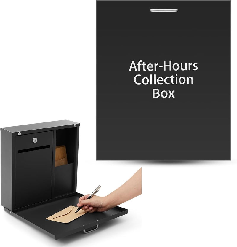 Canchiing After Hours Drop Collection Boxes 16" x 13" x 4" Standard Night Box with Lock and Key, Items Key Document Collected Mailbox for Auto Shop Repair Service Apartments Offices Outside Businesses - Image 1