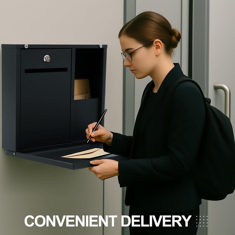 Canchiing After Hours Drop Collection Boxes 16" x 13" x 4" Standard Night Box with Lock and Key, Items Key Document Collected Mailbox for Auto Shop Repair Service Apartments Offices Outside Businesses - Image 5