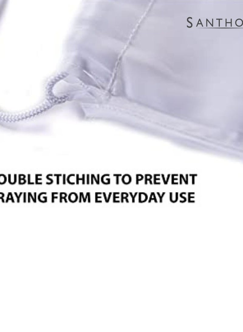 SANTHOME Drastin 210D Polyester Drawstring Bag Lightweight Promotional Tote Adjustable Carry Strings Cinch Sack Gym Sport Traveling String Bag for Men Women - 3 Pack, White - Image 4