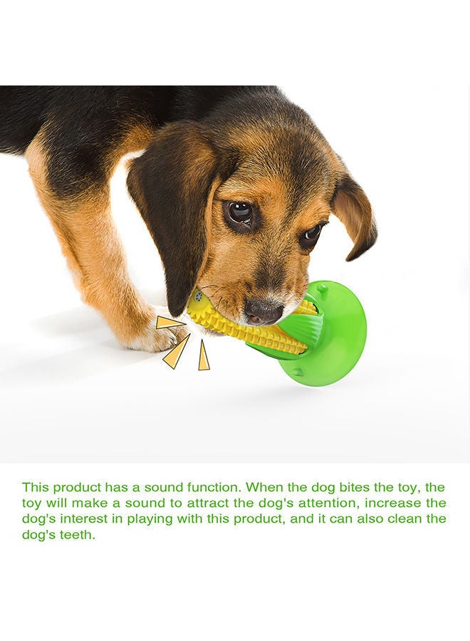 NIBEMINENT Interactive Corn Suction Cup Chew Toys With Sound For Helping Teeth Cleaning Multicolour 16x10x10cm - Image 4