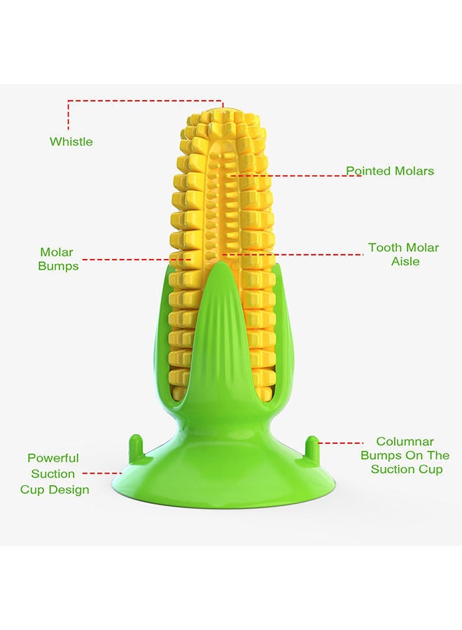 NIBEMINENT Interactive Corn Suction Cup Chew Toys With Sound For Helping Teeth Cleaning Multicolour 16x10x10cm - Image 5
