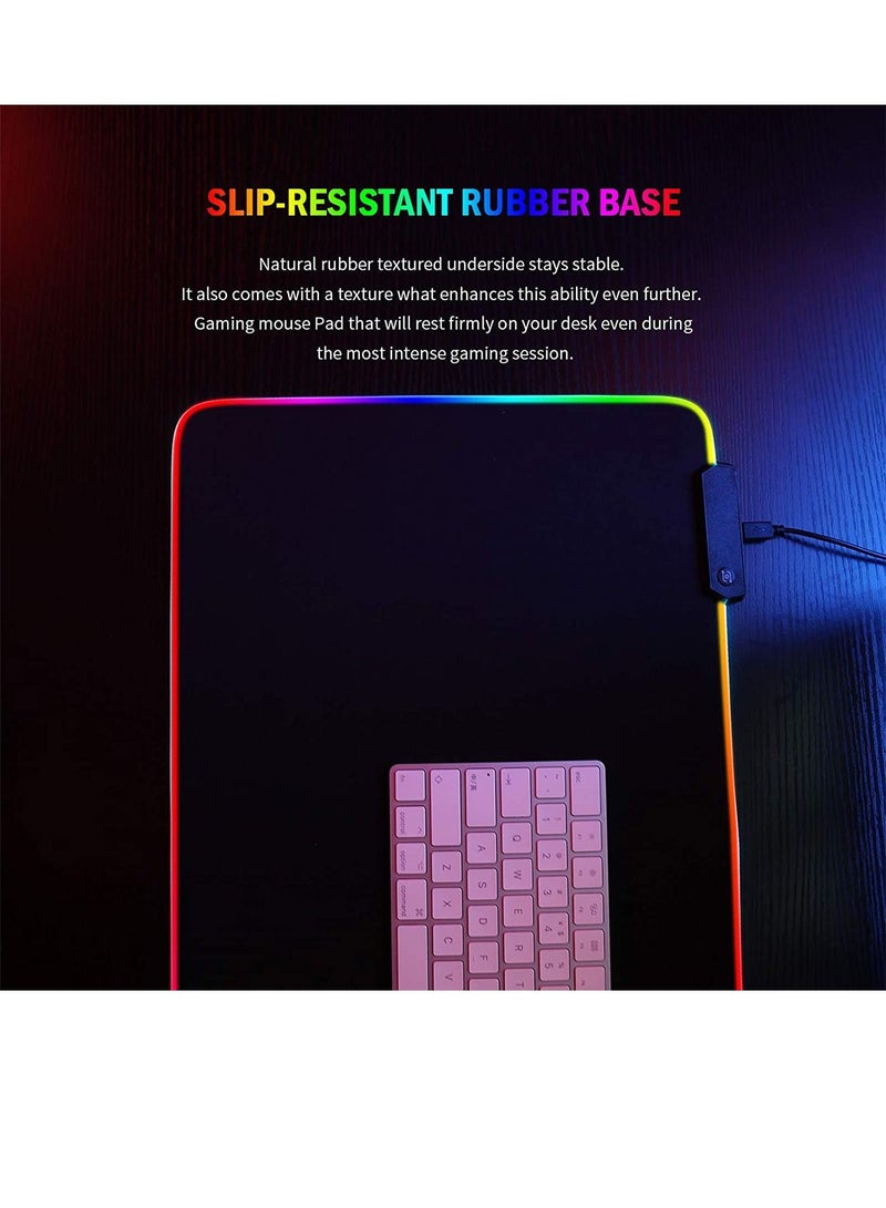 LIMOS RGB Gaming Mouse Pad Mat Large Extended Led with 14 Lighting Modes 2 Brightness & Waterproof Coating  - Image 5