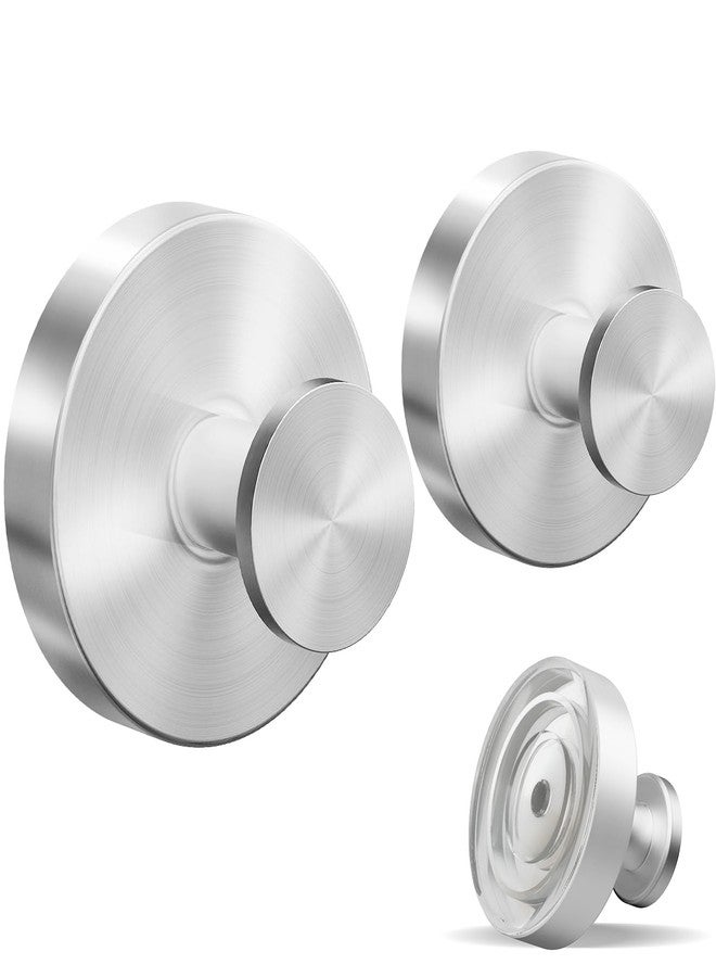 VEHHE Suction Cup Hooks for Shower 2 Pack, Heavy Duty Self-Adhesive Shower Hooks for Inside Shower, No-Drill Shower Hooks Suction Cup for Loofah, Bath Towel, Towel (Silver) - Image 1