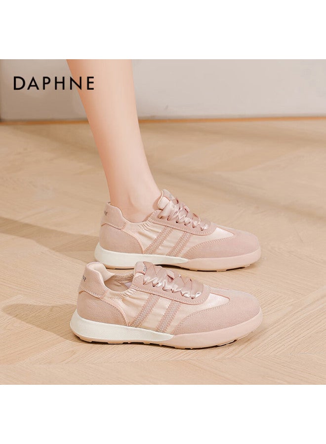 Daphne Ballet Flats For Women, Spring And Autumn 2025 Versatile Thick-soled Sneakers, Height-increasing Casual Sports Shoes, Pink, Size 38 - Image 2