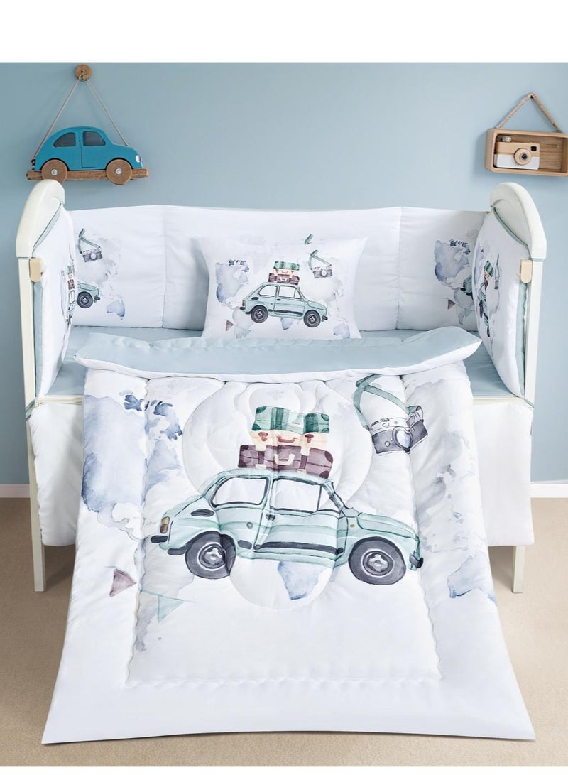 مفرش مواليد 5 قطع مع الحواجز – متعدد الالوان