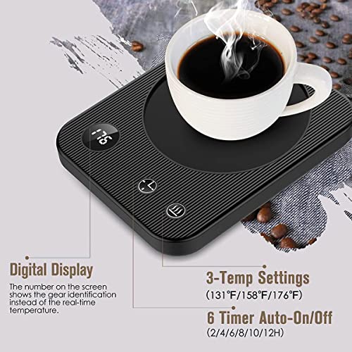 Lesipee Coffee Mug Warmer, Electric Coffee Warmer with Auto Shut Off for Office Desk, Candle Warmer with 3 Temperature, Beverage Warmer for Cocoa, Birthday Gifts - Image 3