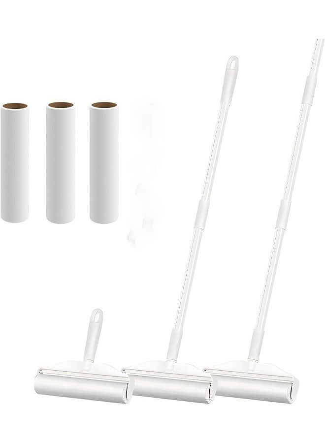 Adjustable Length Lint Rollers with 3 Refill Rolls, Portable Pet Hair Extra Sticky Floor with Long Handle,Multi-Purpose Carpet Cleaner for Cat Dog,9.45 in Super Sticky Lint Rollers for Pets,for Cleaning Carpet,Floor,Couch (180 Sheets ) - Image 1