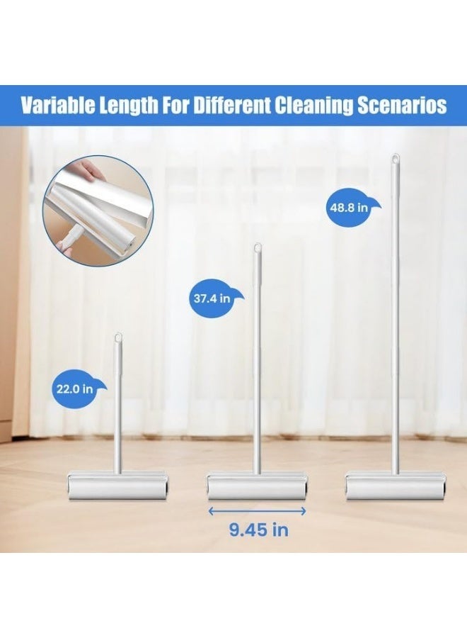 Adjustable Length Lint Rollers with 3 Refill Rolls, Portable Pet Hair Extra Sticky Floor with Long Handle,Multi-Purpose Carpet Cleaner for Cat Dog,9.45 in Super Sticky Lint Rollers for Pets,for Cleaning Carpet,Floor,Couch (180 Sheets ) - Image 2
