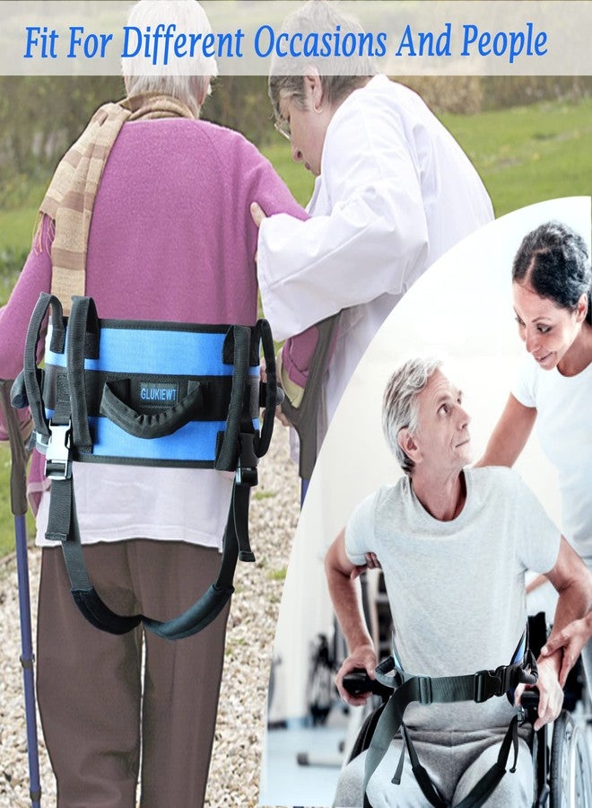 GLUKIEWT Gait Belt with Handles and Leg Strap for Seniors Transfer Lift Belts for Elderly Widen Mobility Gate Belt Medical Aid Walking Support Belts with Quick Release Buckle Fit 34" -57" Waist - Image 3