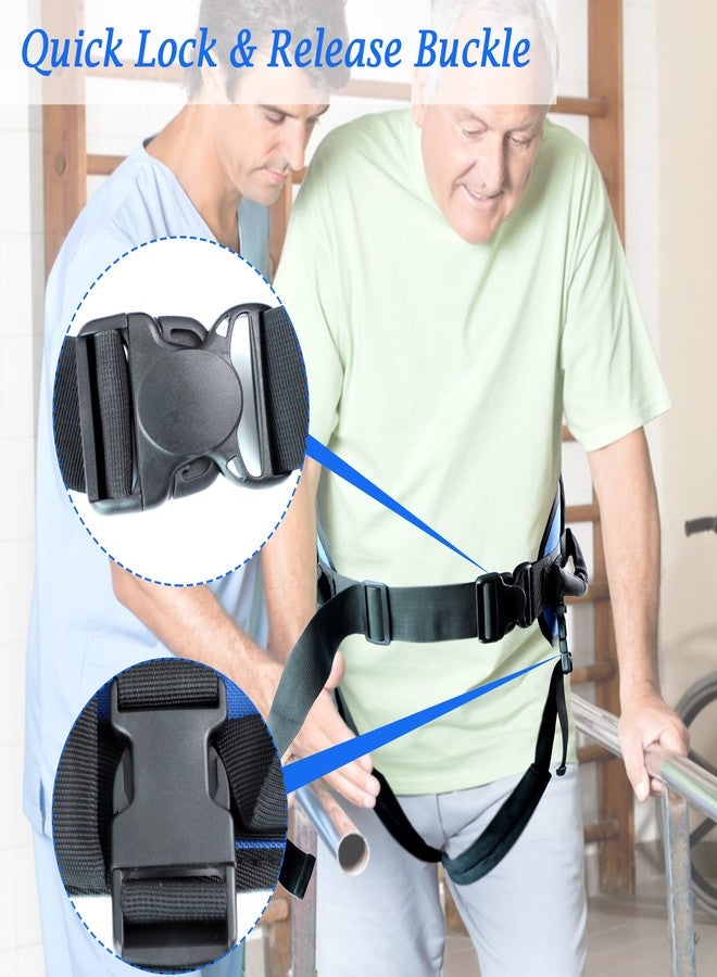 GLUKIEWT Gait Belt with Handles and Leg Strap for Seniors Transfer Lift Belts for Elderly Widen Mobility Gate Belt Medical Aid Walking Support Belts with Quick Release Buckle Fit 34" -57" Waist - Image 4