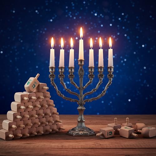 Blueweenly 12 Pcs Hanukkah Wooden Dreidels with 12 Colorful Markers 35inch Blank Wooden Dreidels Hanukkah Unfinished Chanukah Dreidels for Hanukkah Party DIY Projects Crafts Family Fun Supplies - Image 5