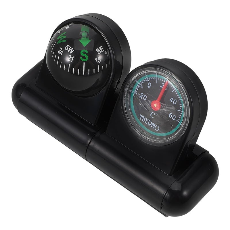 Green Dial Car Thermometer Compass Ball Dashboard Accessory With Temperature Monitoring - Image 2