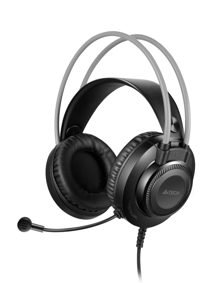 Fstyler Confrenece Usb On Ear Headphone FH-200U, Dsp Sterio With Noise Canceling Mic, Tangle-Free Braided Cable, For Windows 7/8/8.1/10, Mac OS X, Grey