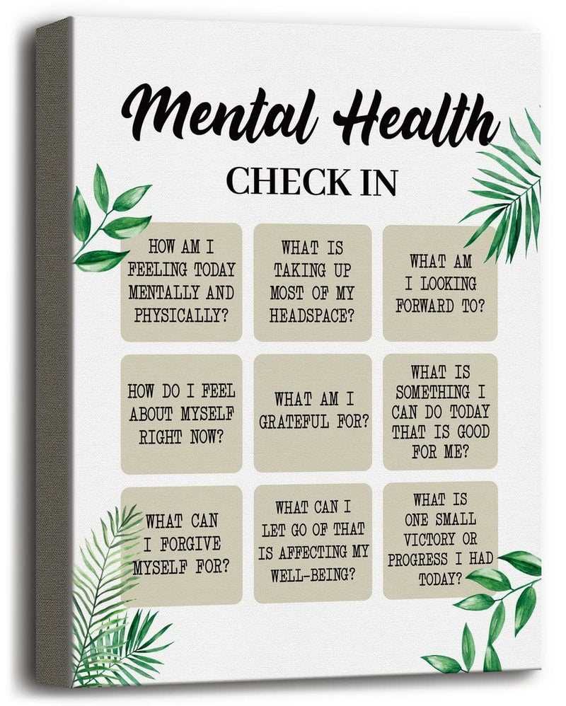 WKYAER Psychologist's Choice Mental Health Wall Art 12x15, CBT Journalist Gift, School Affirmations, Therapist Office Check In - Image 1