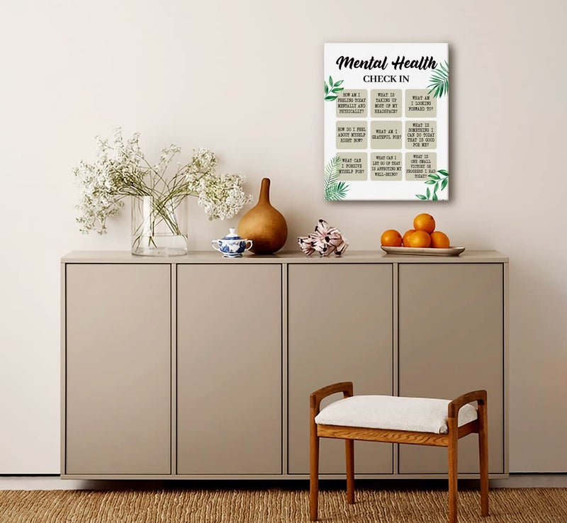 WKYAER Psychologist's Choice Mental Health Wall Art 12x15, CBT Journalist Gift, School Affirmations, Therapist Office Check In - Image 2