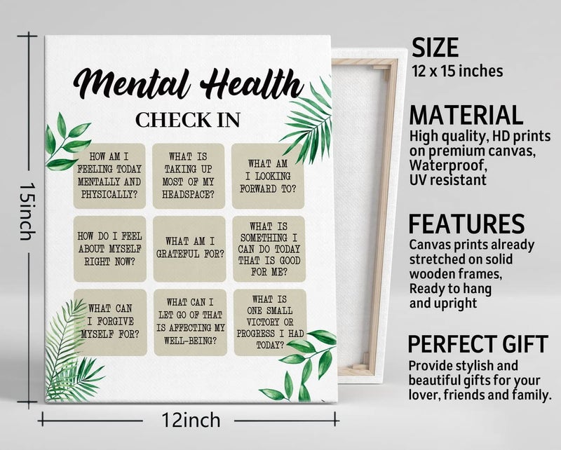 WKYAER Psychologist's Choice Mental Health Wall Art 12x15, CBT Journalist Gift, School Affirmations, Therapist Office Check In - Image 3