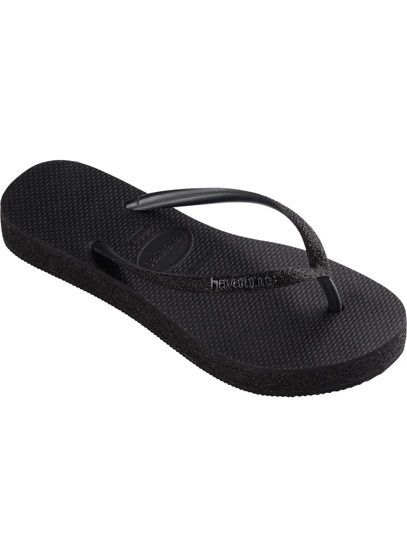 havaianas Black Women's Slippers Hav. Slim Flatform Sparkle