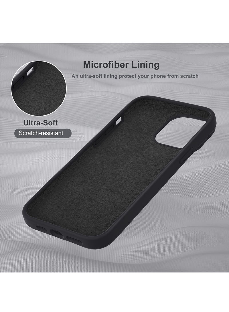 3 in 1 Phone Case Compatible with iPhone 14 6.1 Inch Slim Liquid Silicone 3 Layers Full Covered Soft Gel Rubber Case Cover Black 5Pcs Set - Image 3