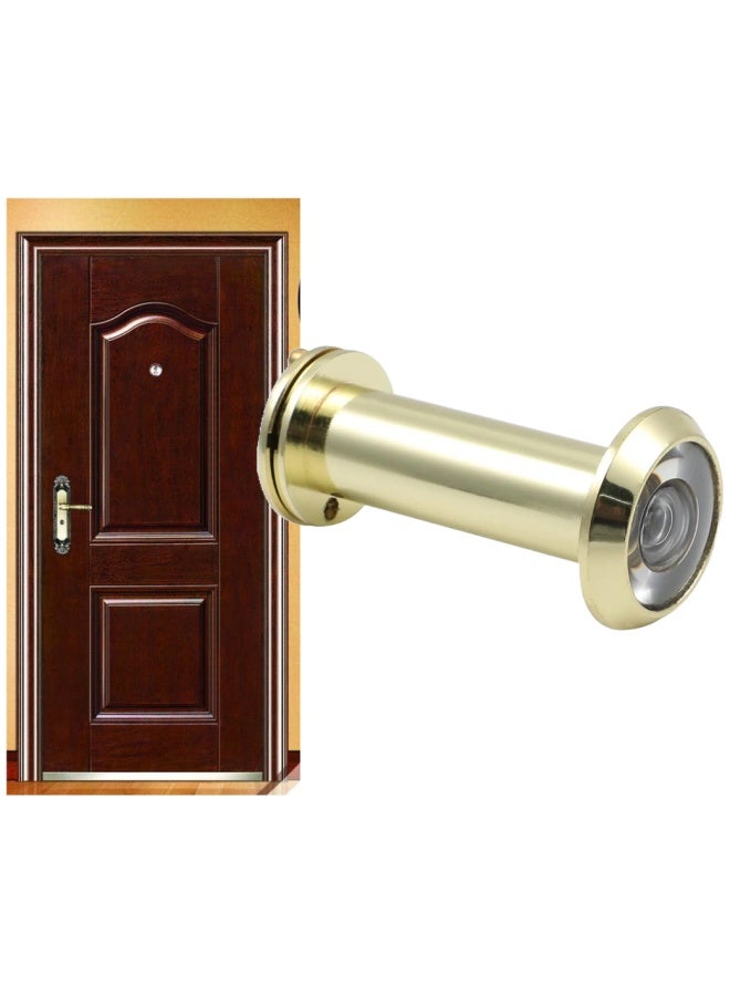 ROBUSTLINE Door Viewer Brass Plated 180 Degree Long Heavy Duty Security Peep Hole Provides An Ultra Wide Viewfor Home Office Hotel 