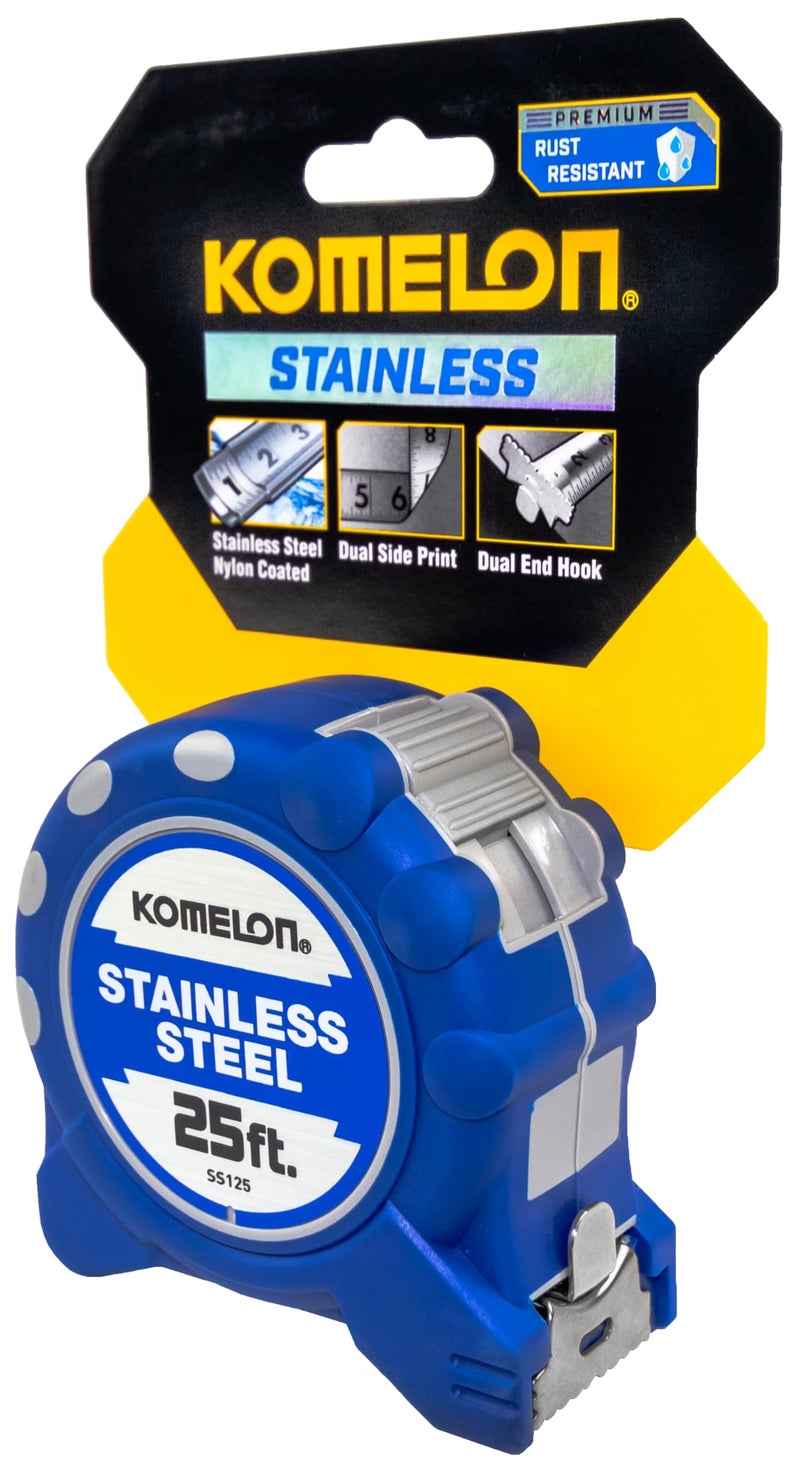 Komelon SS125 Gripper 25-Foot Stainless Steel Measuring Tape , Blue - Image 2