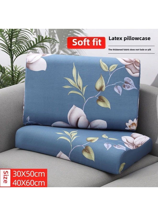 Latex Pillowcase Pair Couple 35X55 Single Adult Pillowcase 40X60 Washable 30X50 Children-Color:Plant Cotton-freehand Life-Specifications:35x55  - Image 2