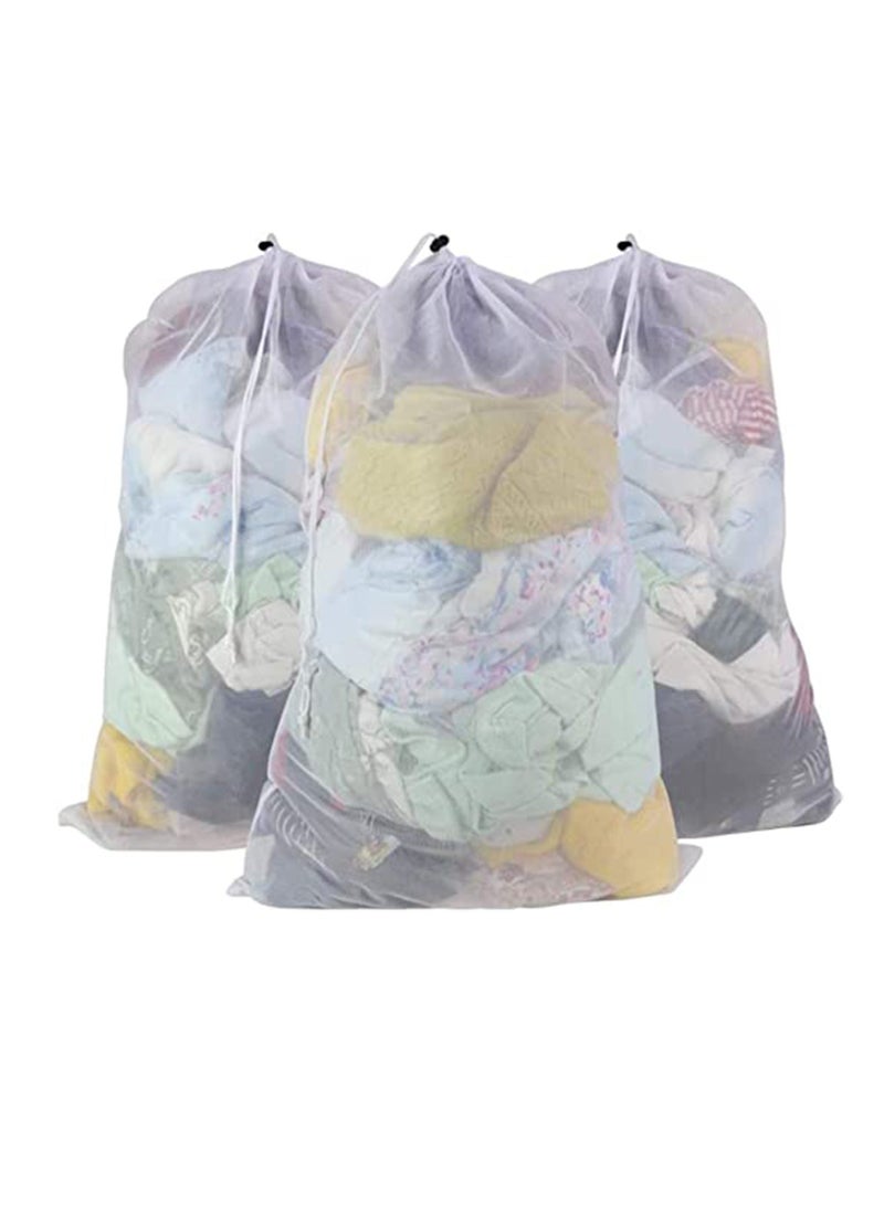 Mesh Laundry Bag, Laundry Bag for Washing Machine, Drawstring Laundry Bag, for Delicate Clothes, Travel, Delicates Hosiery, Underwear, Bra, Lingerie, Baby Cloths,Toy Storage (3pack) - Image 1